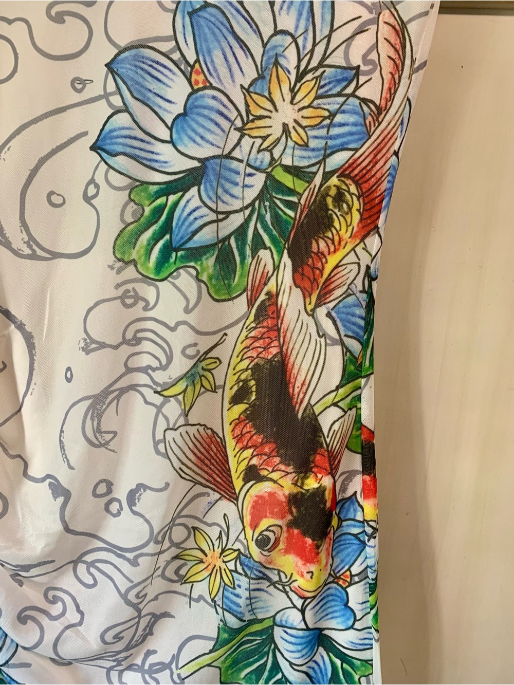Ed Hardy Mesh Midi Dress With Koi Fish Y2K Tattoo Style Medium - Picture 2 of 5